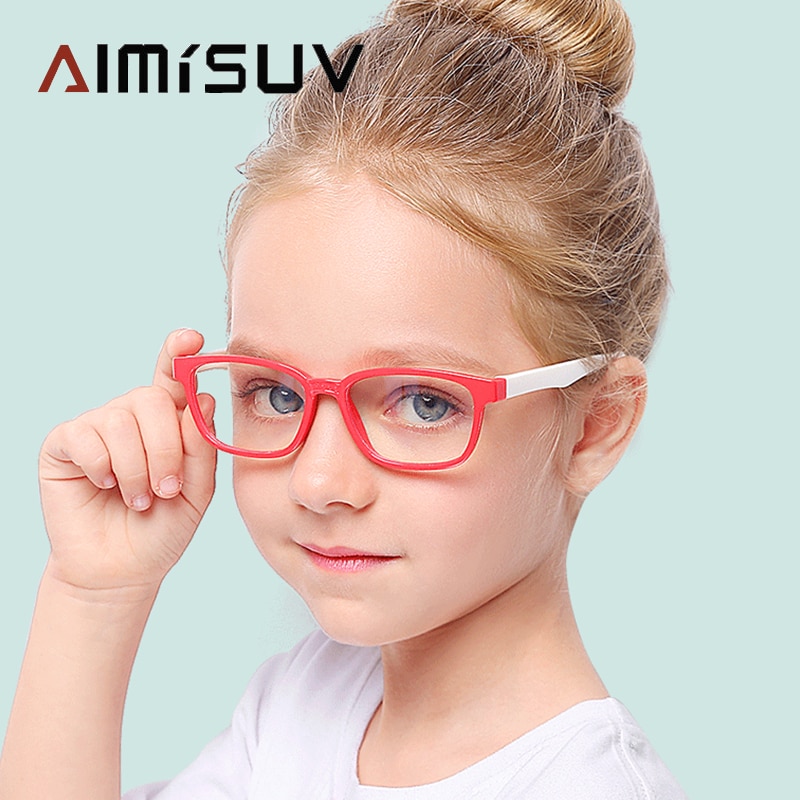 Blue Light Blocking Glasses Kids TR90 Flexible Ultralight Computer Gaming Prescription Glasses Boy Girl Child UV400