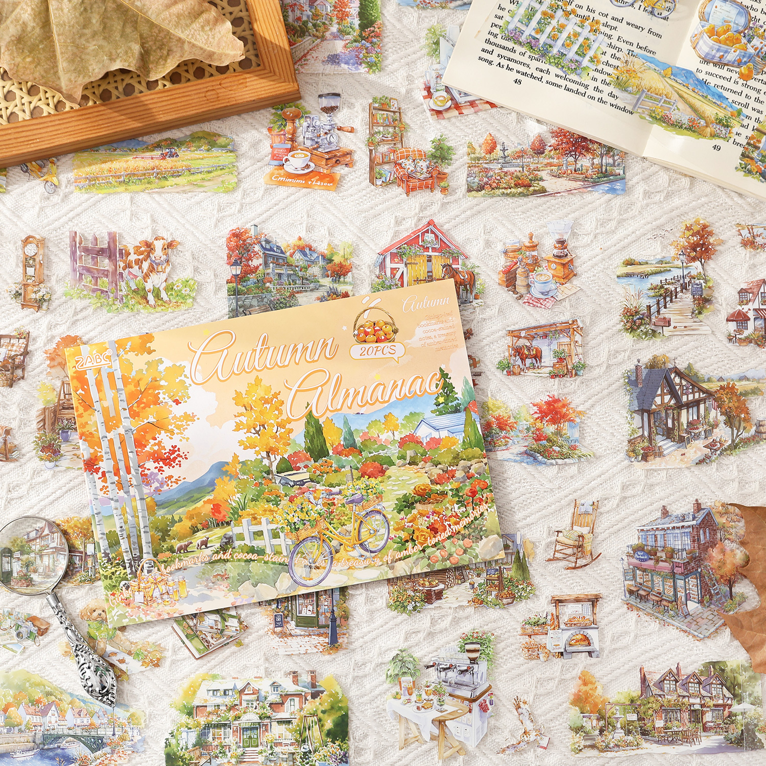 20 stuks lente, zomer, herfst, winter Landschap stansen sticker boek DIY handgemaakte plakboek esthetische briefpapier ﻿
