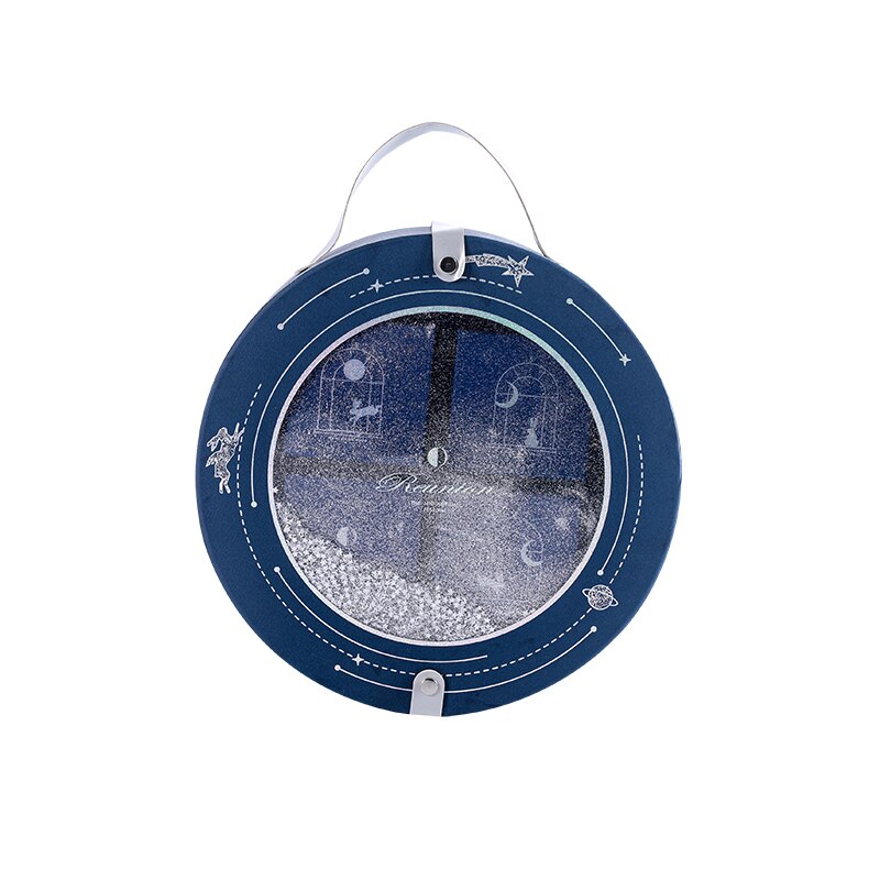 Mid-autumn moon cake box round packaging box 8 pieces box portable high-end empty box moon cake box packaging bag