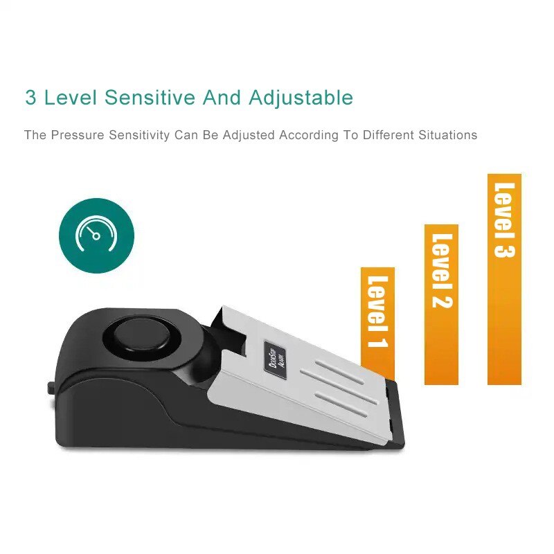 120dB Smart Alarm Wireless Alarm Door Stop Alarm for Home Wedge Covered Alarm Security System Block Blocking Alarm System