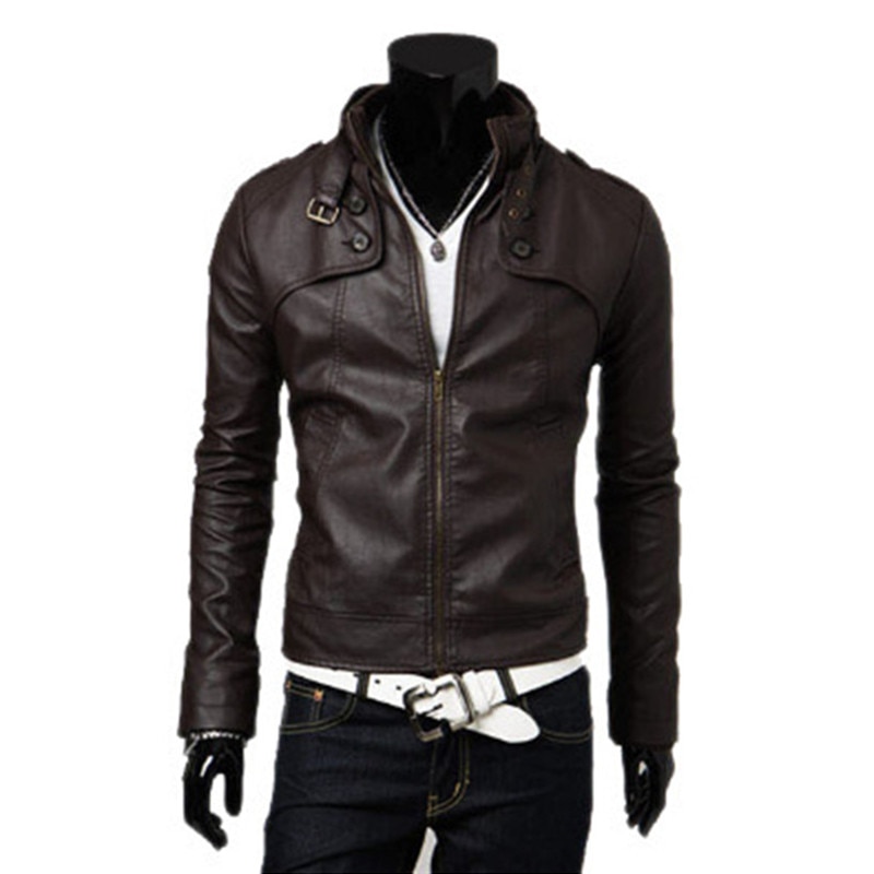 Motorcykel smal pu konstläderjackor herr dj jackor herr jaqueta de couro masculina herr skinnjackor nitar