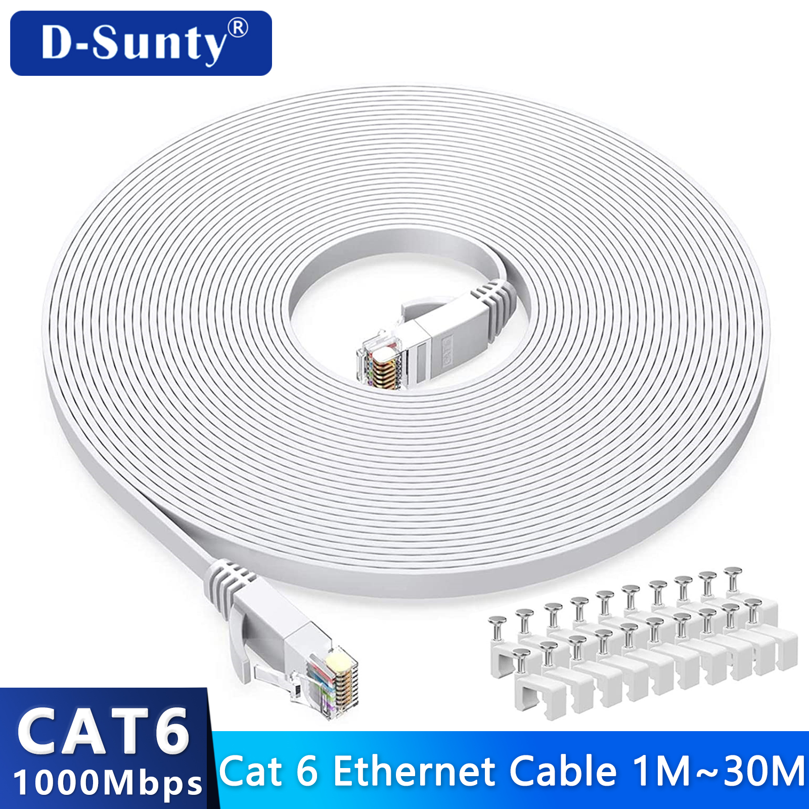 Cable Ethernet Cat6 plano RJ45 ordenador Internet LAN red Ethernet Cable de conexión Cable Ethernet Cat 6