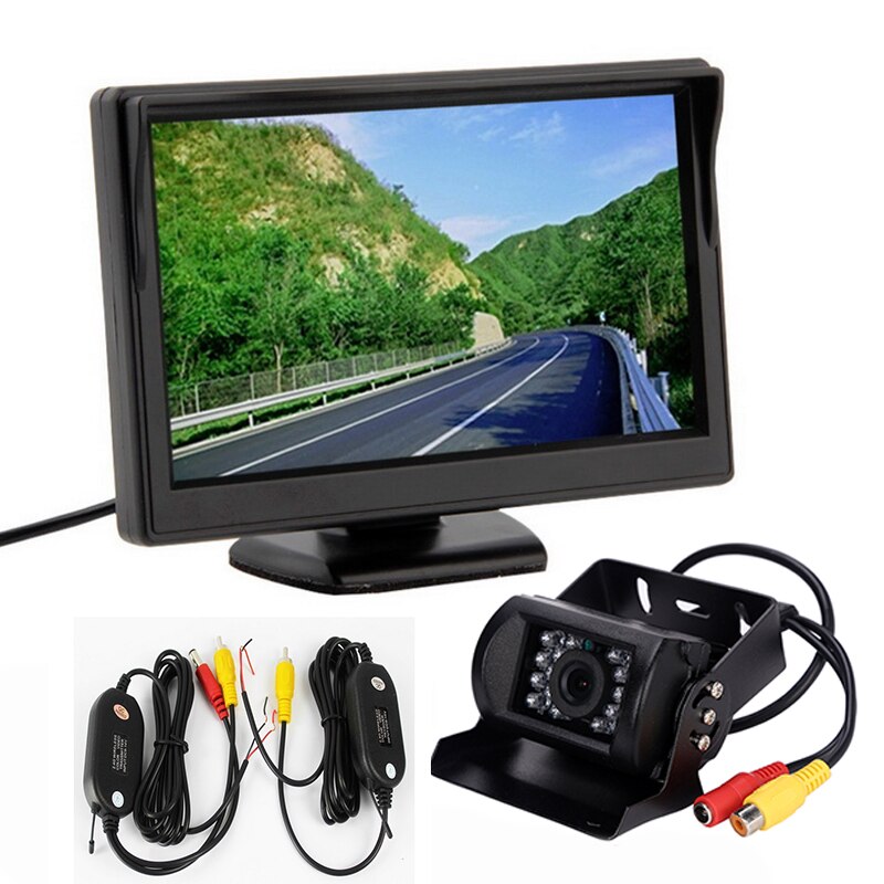 Bus/Car HD Desktop 12-24V 5 Inch TFT Screen Plug-In Rear Cam 18.5mm LED With Lamp Reversing Camera Night Vision Parking Monitor: 12 to 24v Bus Camera