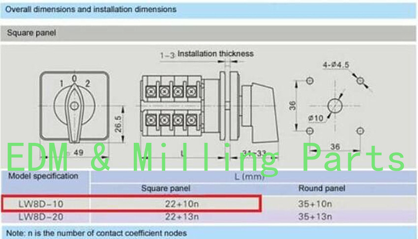 CNC LW8-10 Three-Speed Universal Transfer Switch Rotary Cam Switch Changeover Switch 220V/380V
