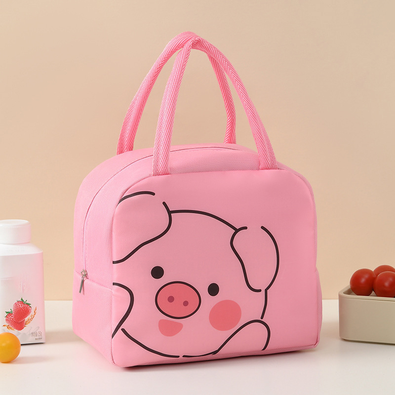 Cartoon Lunch Bag Portable Cute Pet Lunch Bag Oxford Cloth Thickened Insulation Bag Fresh Handheld Ice Pack Lunch Box Bag: green