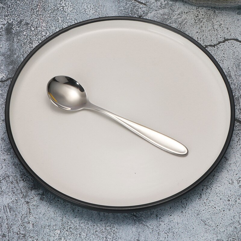 304 Stainless Steel Western Food Knife And Fork hanyi Series Steak Knife Dinner Fork Dessert Stirring Spoon Fruit Fork: Three yuan shao