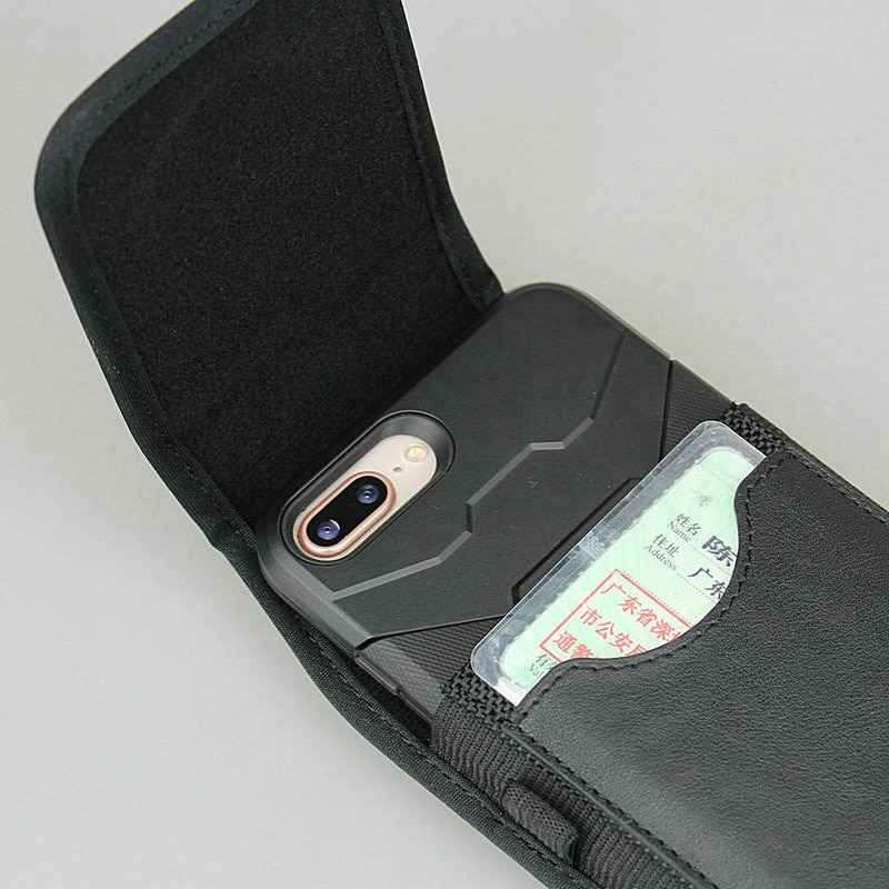 Voor Huawei P30 Pro Holster Met ID Kaarthouder Nylon Pouch, Riem Verticale Telefoon Case, ingebouwde Card Slots Magnetische Sluiting
