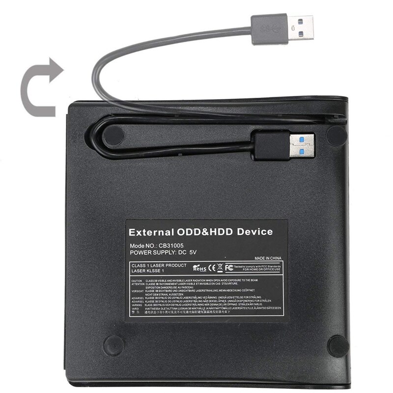 Externe dvd-drive, slank, hard plastic, usb 3.0 , sata 9.5mm , dvd-behuizing, herschrijver, brander, cd-rom-behuizing voor laptop, cd/dvd-optic