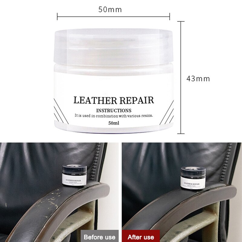 Leather Recolor Cream Repair Gel Scratch Remover for Leather Furniture Sofa Bag Shoes Care Cleaning 50ml FP8