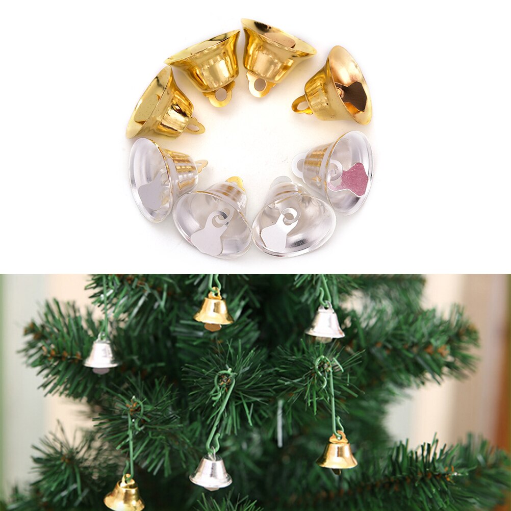 10 Stks/partij 20 Mm Gold/Silver Metal Trompet Bells Voor Kerstboom Opknoping Ornamenten Hangers Decor Wind Chime Accessoires