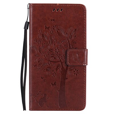 Cover Phone Case For Samsung Galaxy J5 j530 j530F EU 5.2" Flip PU Leather Shell Embossing Tree Cat Book Style Holster Bag: Coffee