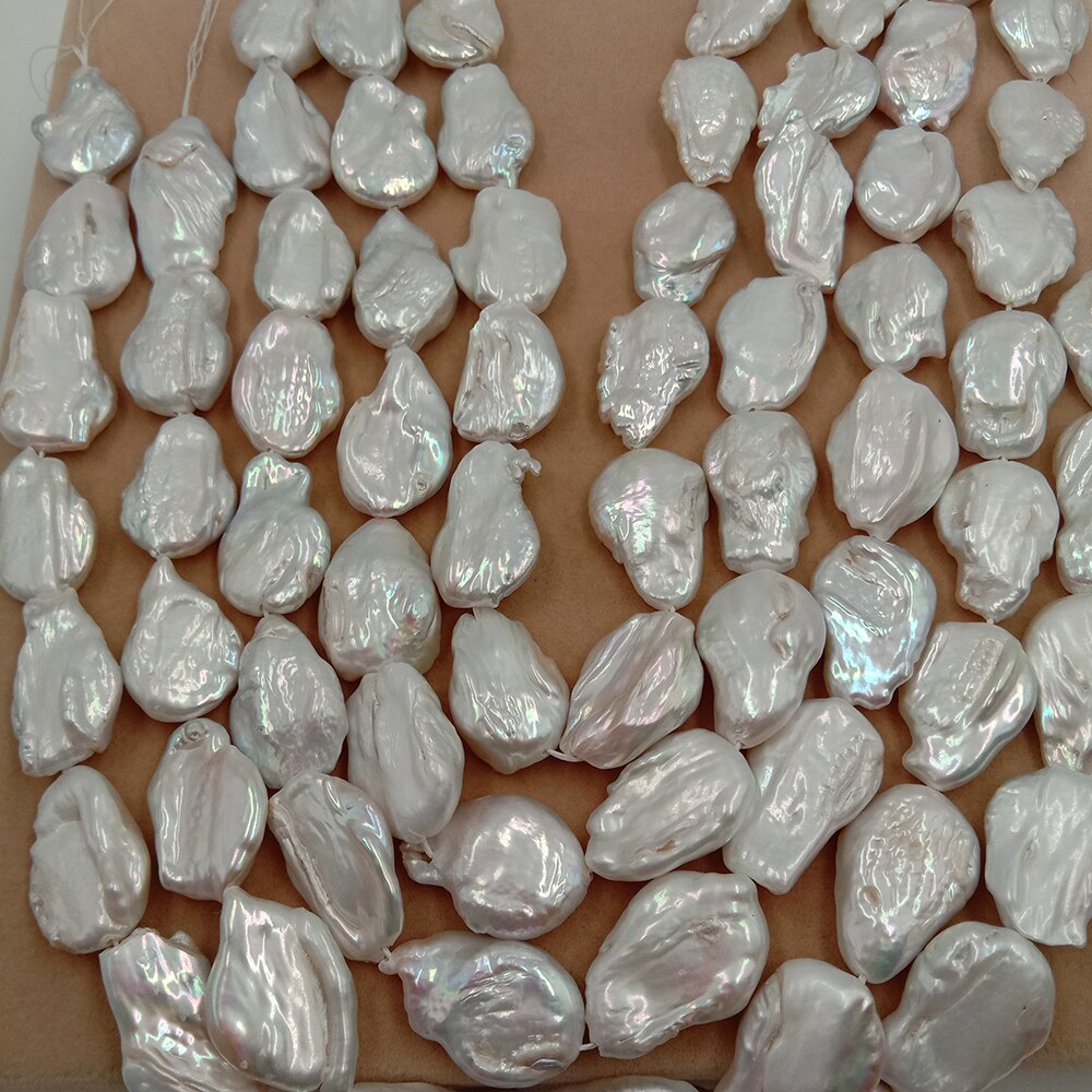 Perleperler ,100%  natur ferskvand løs perle med barok form, stor barok form perle, stor keshi perle har få repareret: Hvid perle