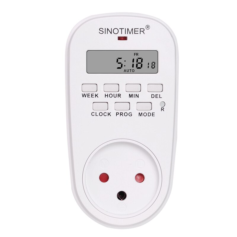 Dk stikkontakt elektrisk 7 dages ugentlig programmerbar digital stikkontakt timer switch tid relæ vægur strøm  ac230v 220v 50hz: Il stik