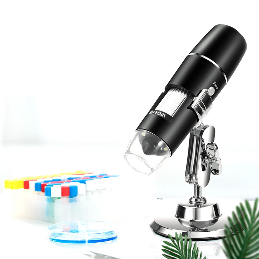 1000X Wifi Digital Microscope Magnifier USB Inspection Camera 8 LED with Stand for Android IOS Portable Electronic Microscope
