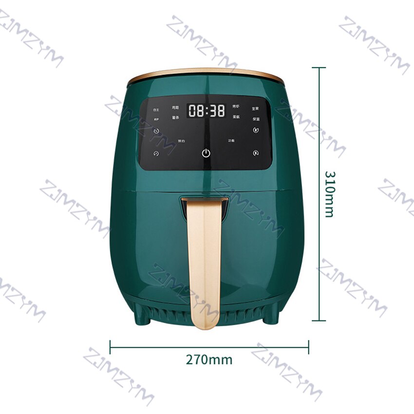 1500W 4.5L Air Fryer Oil free Health Fryer Cooker Home Multifunction Smart Touch LCD Airfryer Pizza Fryer For French Fries 220V