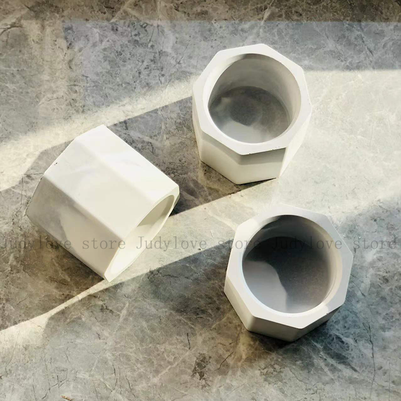 Stampo per vaso da fiori in cemento ottavino stampo a tre fori per reticolo di ghiaccio scatola di immagazzinaggio stampo portacandele stampo aromaterapia gesso stampo per tazza di candela