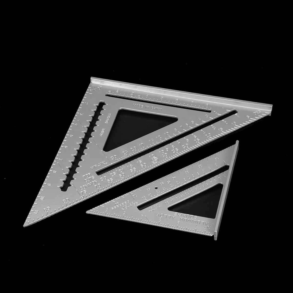 12/7 inch Metric Aluminum Alloy Triangle Angle Ruler Protractor 30cm Quick Read Square Layout Gauge Woodworking Measurement Tool