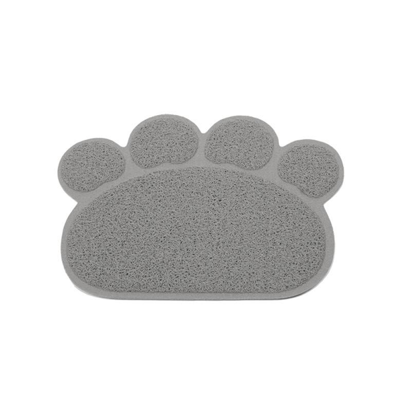 1Pc Pet Dog Puppy Cat Feeding Mat Pad Bone Paw-shaped Silicone Dish Bowl Food Feed Placement Easy Cleaning Pet Accessories: gray Paw L