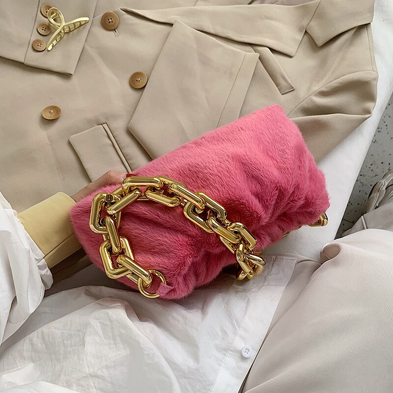 Bolso de mano de piel falsa para mujer, bolsa de mano femenina de , Estilo clásico