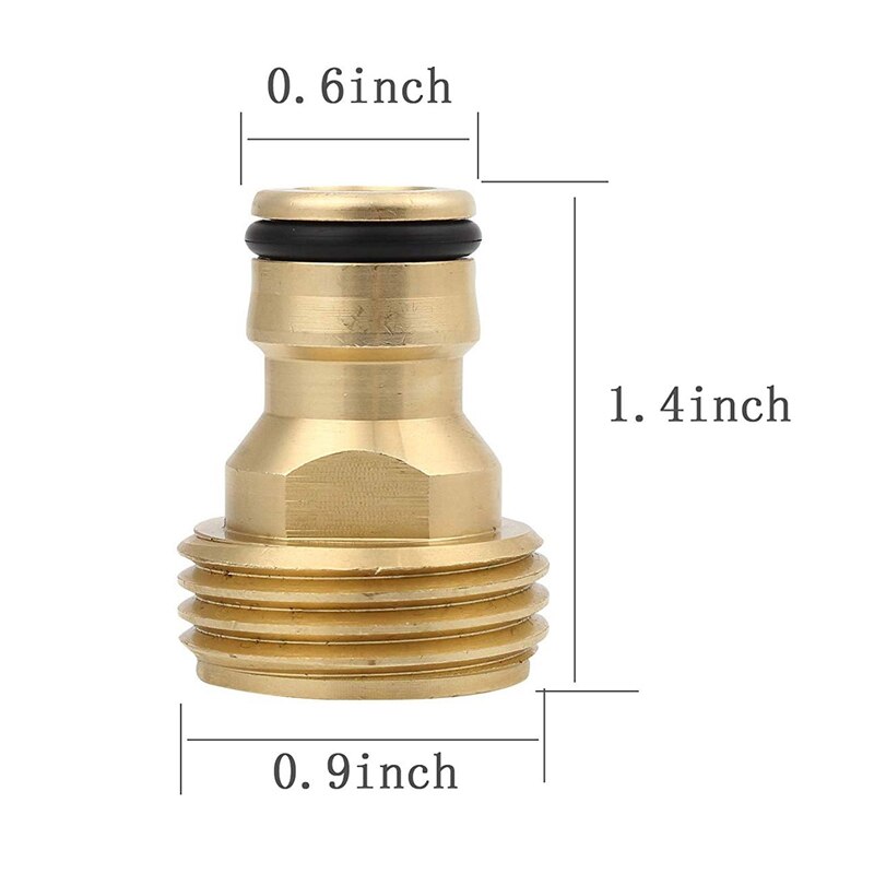 BMBY-Male Brass Garden Hose Quick Connector 3/4 Inch Water Thread Hose Fitting Nozzle Quick Connect Adapter