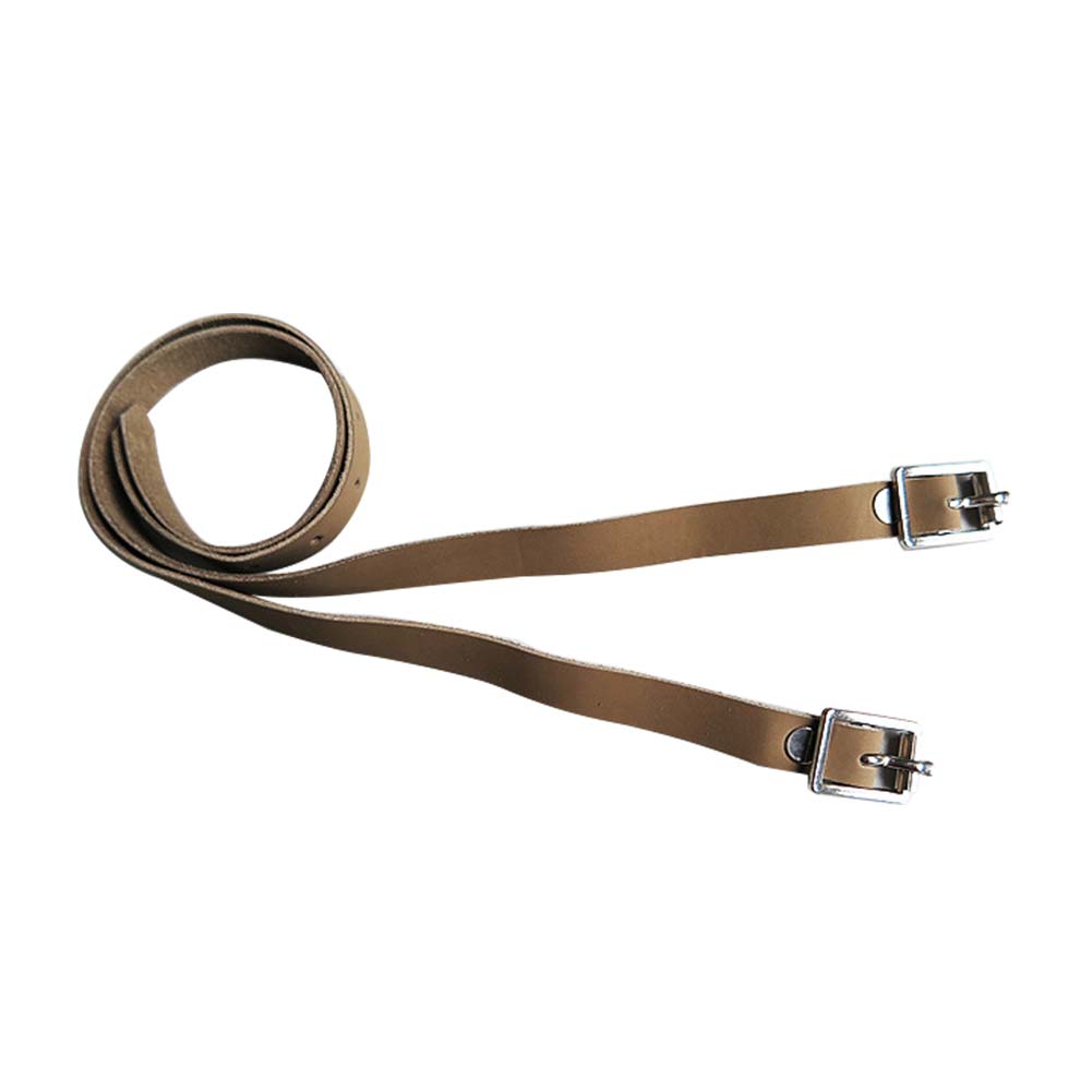 2 Pcs Solid Met Gesp Outdoor Lange Sport Duurzame Beschermende Apparatuur Paardrijden Training Accessoires Spur Strap Pu Leather: Brown