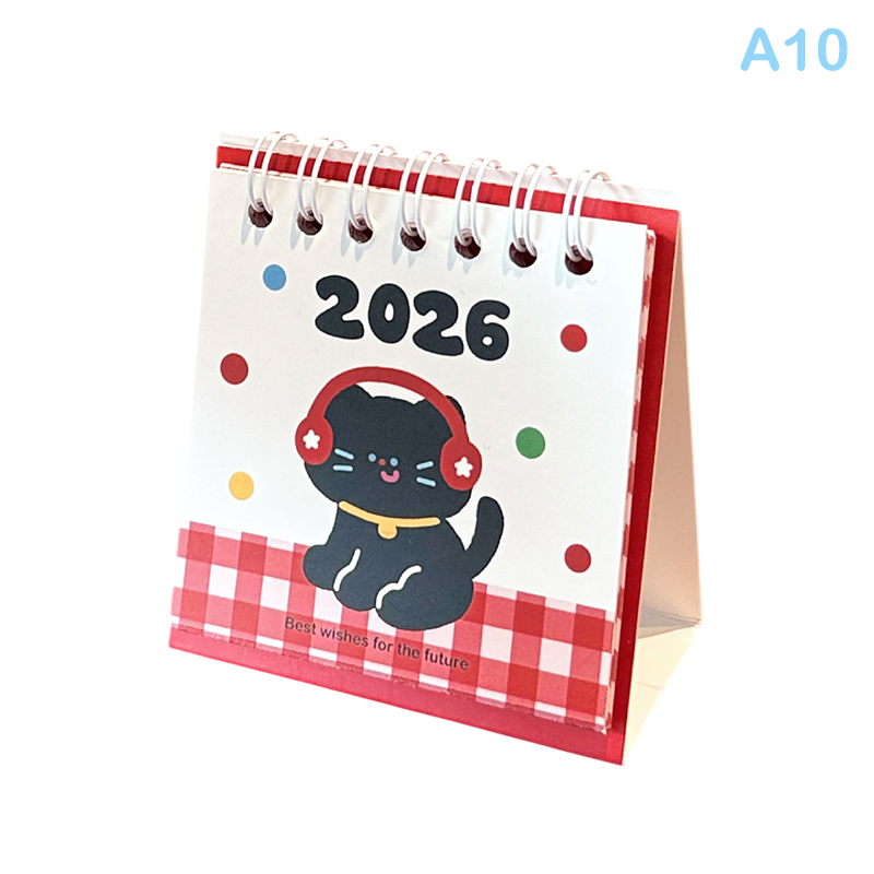 Horse Year Mini Desk Calendar Cartoon Portable Coil Monthly Calendar Planner Office And Home Decor Year'S: Chocolate