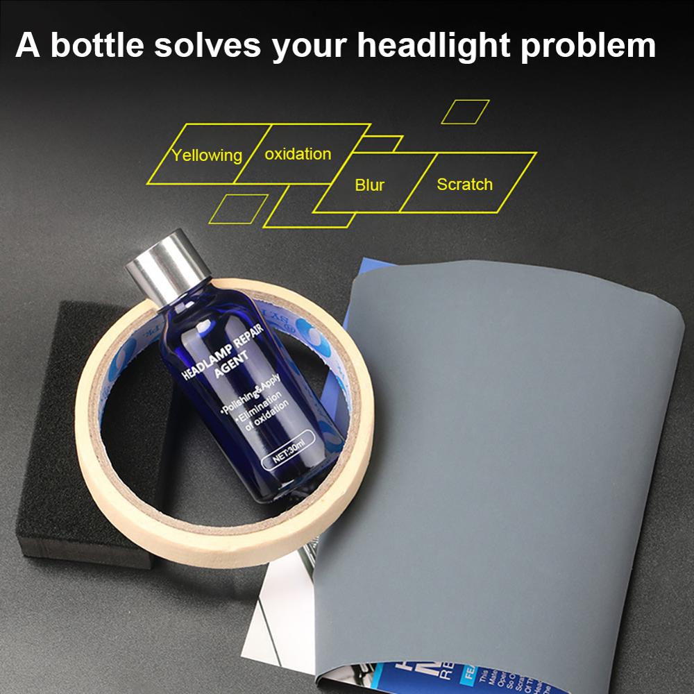 30ml repair kit for automotive headlight repair, solution repair, oxidation coating of rearview mirror, headlight polishing,