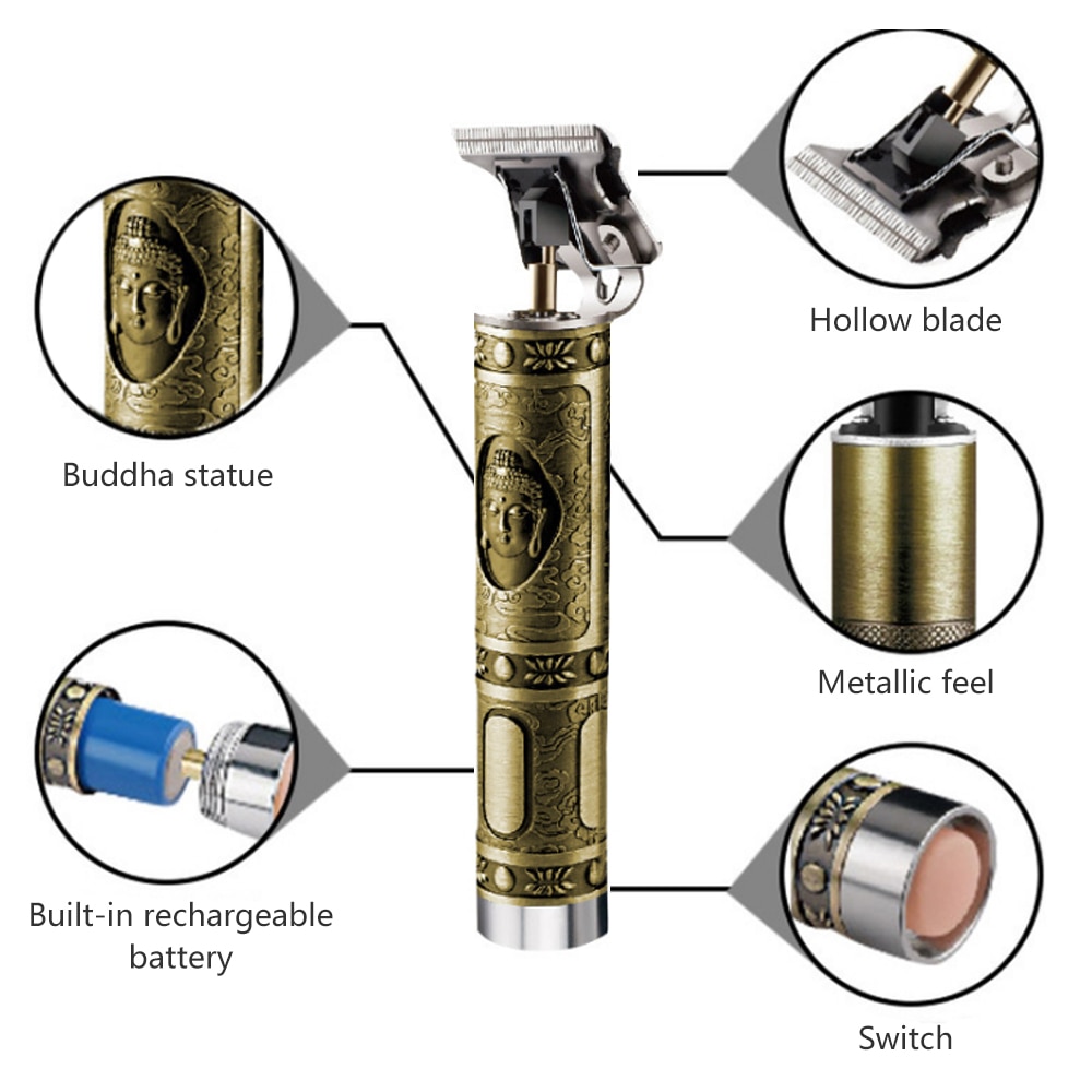 Kemei Glatze kabellos Haar Haarschneidemaschine 0 mm Männlichen Carving Trimmer Glatze Rasieren Schaber Kurze Haare Schneiden Abschluss Maschine