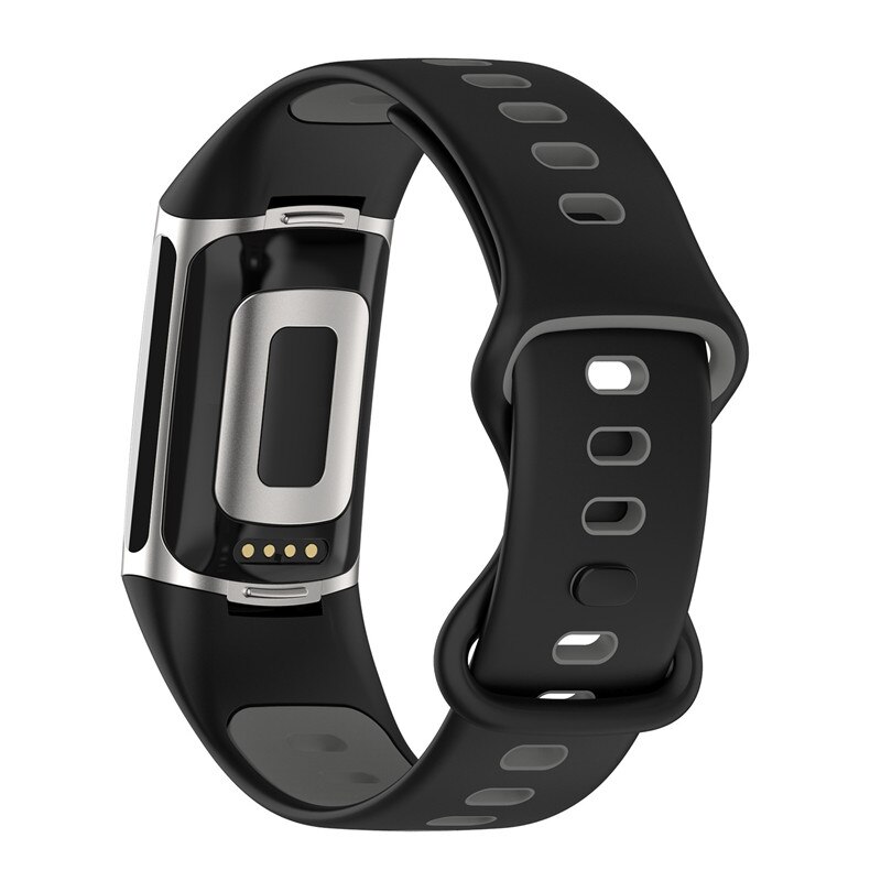 Vervanging Band Voor Fitbit Lading 5 Band Siliconen Polsband Voor Fitbit Lading 5 Smart Horloge Lading 5 Band Polsband: xyst-black grey