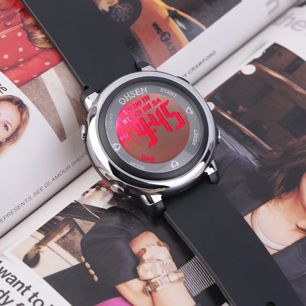 Dames Horloge Klok vrouwen Horloges Mode Lederen Polshorloge Comfortabele Siliconen Tape Vrouwen Digitale Horloges Rvs