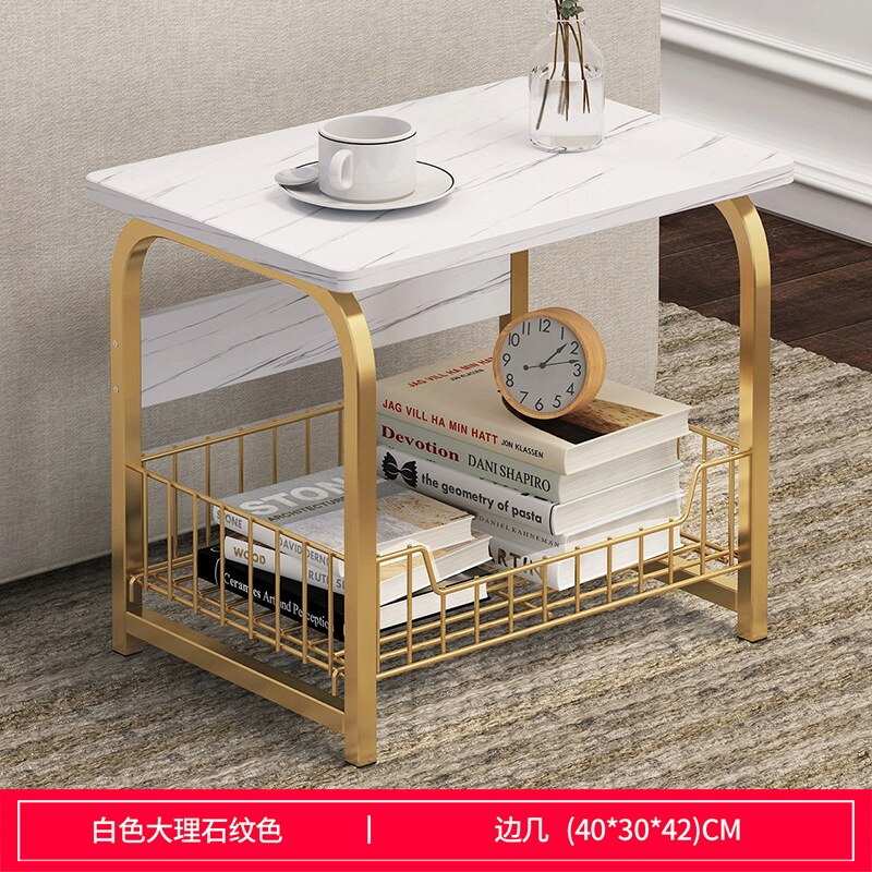 Dai FA Sofa Side Cabinet Small Tea Table Mini Small Table Bedroom Small Bedside Small Table Movable Side Table: pattern .gold 42CM