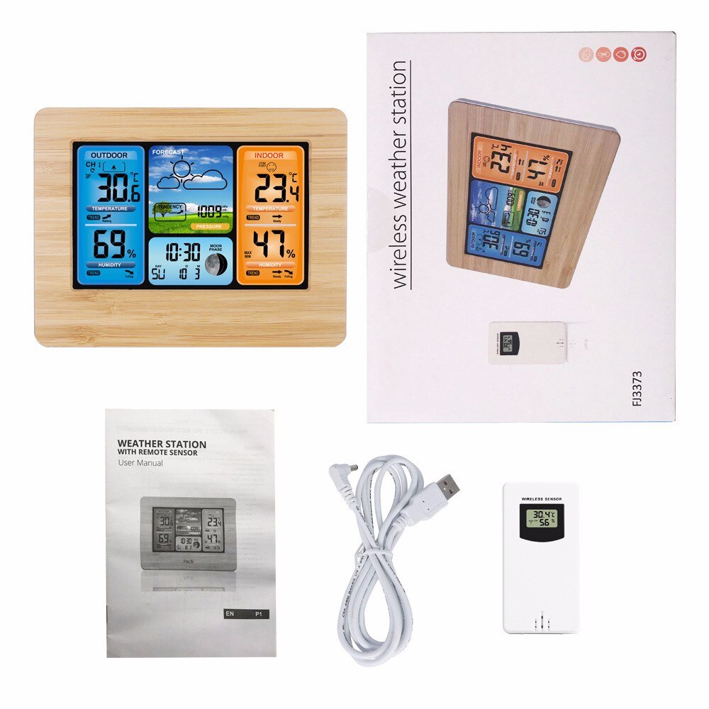4# Weather Forecast Lcd Display Alarm Clock Wireless Weather Station Temperature Humidity Sensor Lcd Weather Forecast