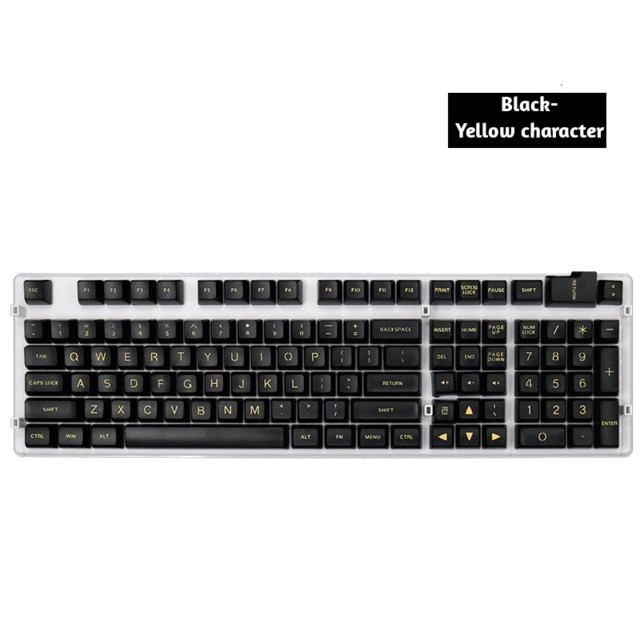 Gaming tastenkappen Mechanische tastatur kappe Schlüssel 108 Schlüssel SA Profil ABS Keycap Set Ergonomie Doppel-schuss Form Große Schrift opaque: Black-2