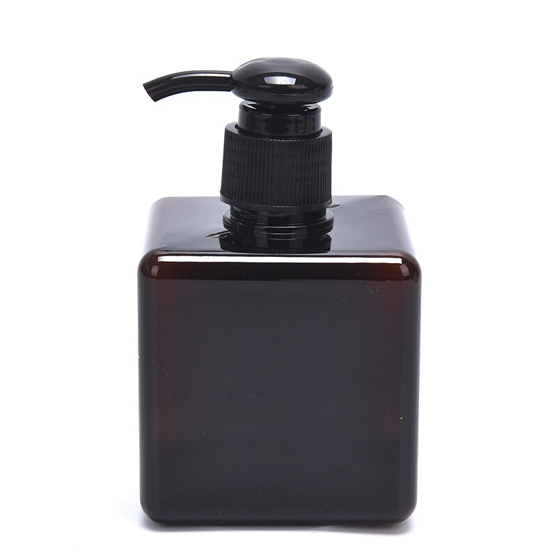 Botella de jabón líquido de plástico transparente, dispensador cuadrado de champú de empuje, desinfectante de manos, 250ML: black 250ml