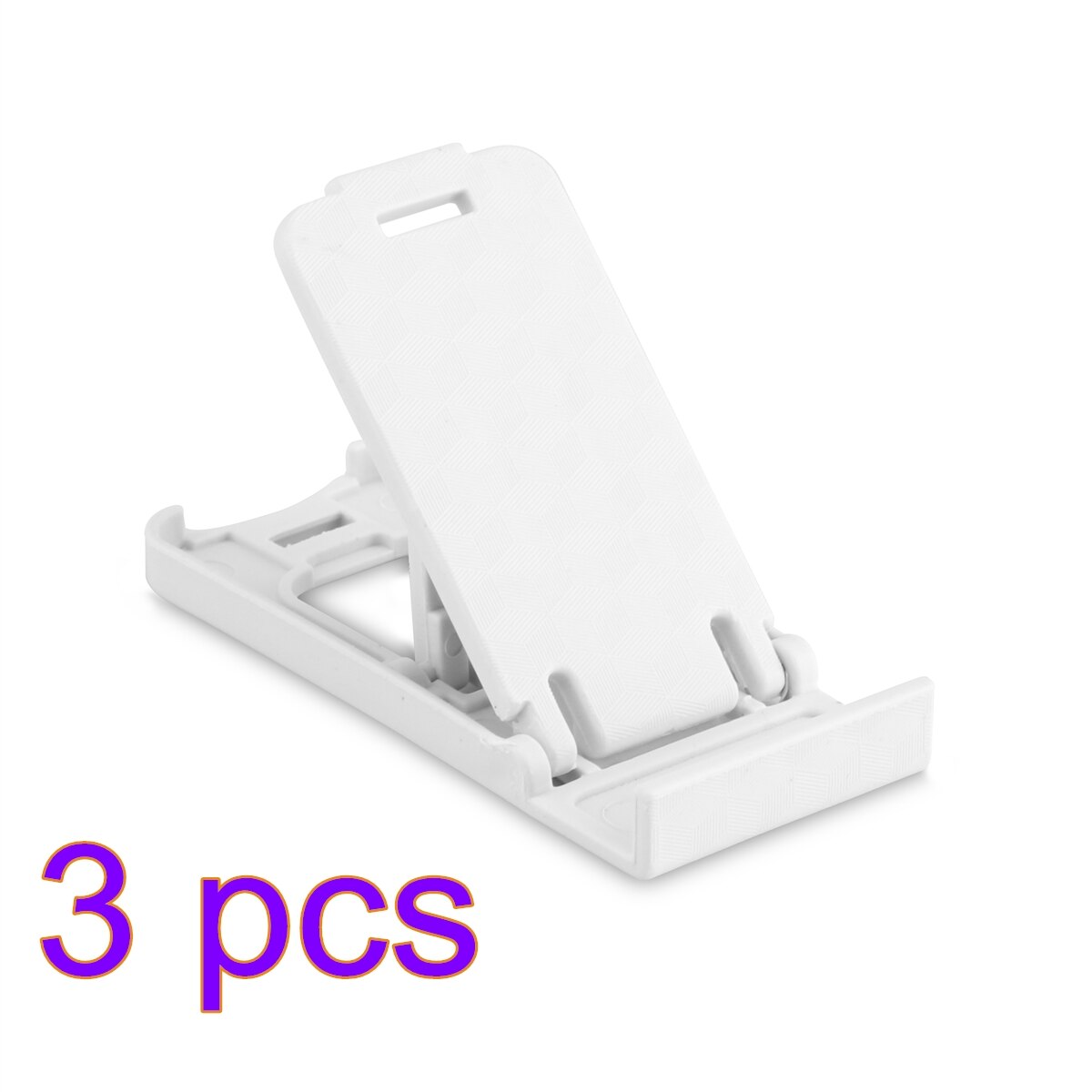 Soporte de teléfono para IPhone, soporte de escritorio plegable de plástico ajustable, Universal, para Xiaomi y Huawei: buy 2 send 3 white