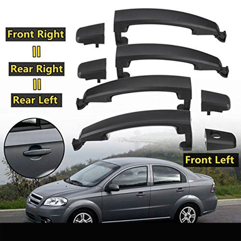 Para Chevrolet Aveo 2007 4 unids/set manija de puerta Exterior delantera trasera izquierda y derecha 96468254 25972958