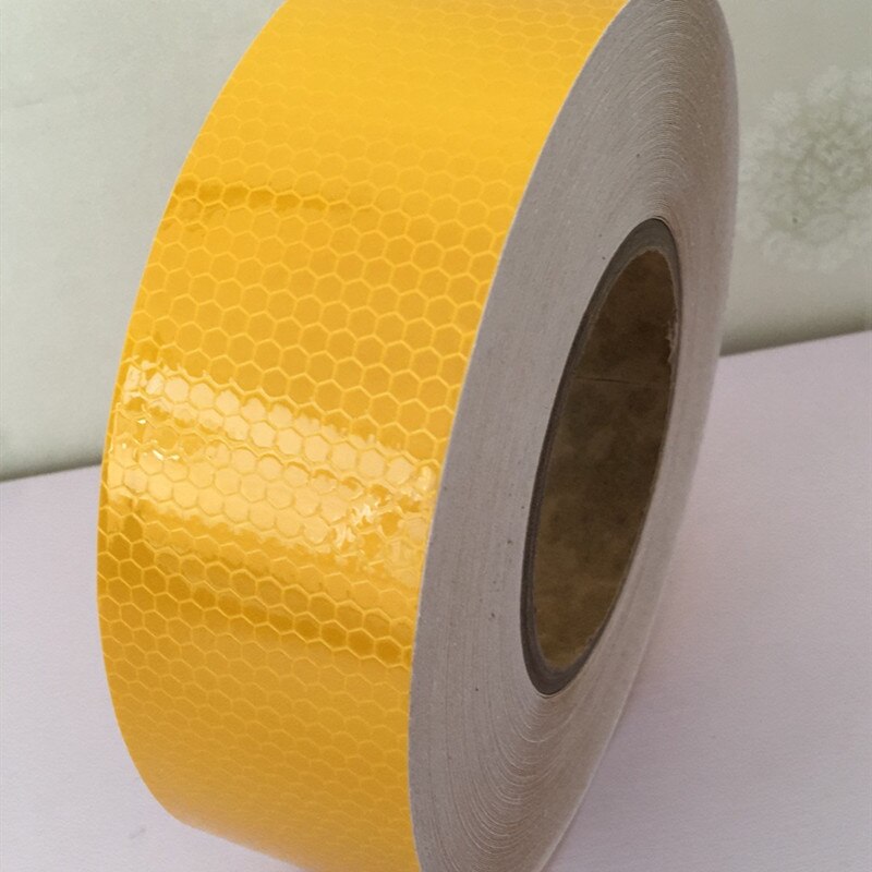 5cm*45m Reflective Material Traffic Road Safety Night Lattice Adhesive Luminous Paper Car Bicycle Warning Reflective Stickers: gold