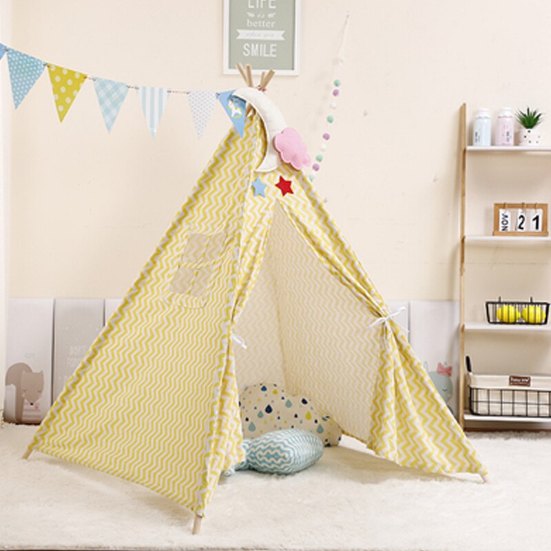 Indian Kids Tent Wigwam For Children Portable Cotton Home Tipi Folding Indoor Girls Boys Tent Toy Teepee Original Triangle