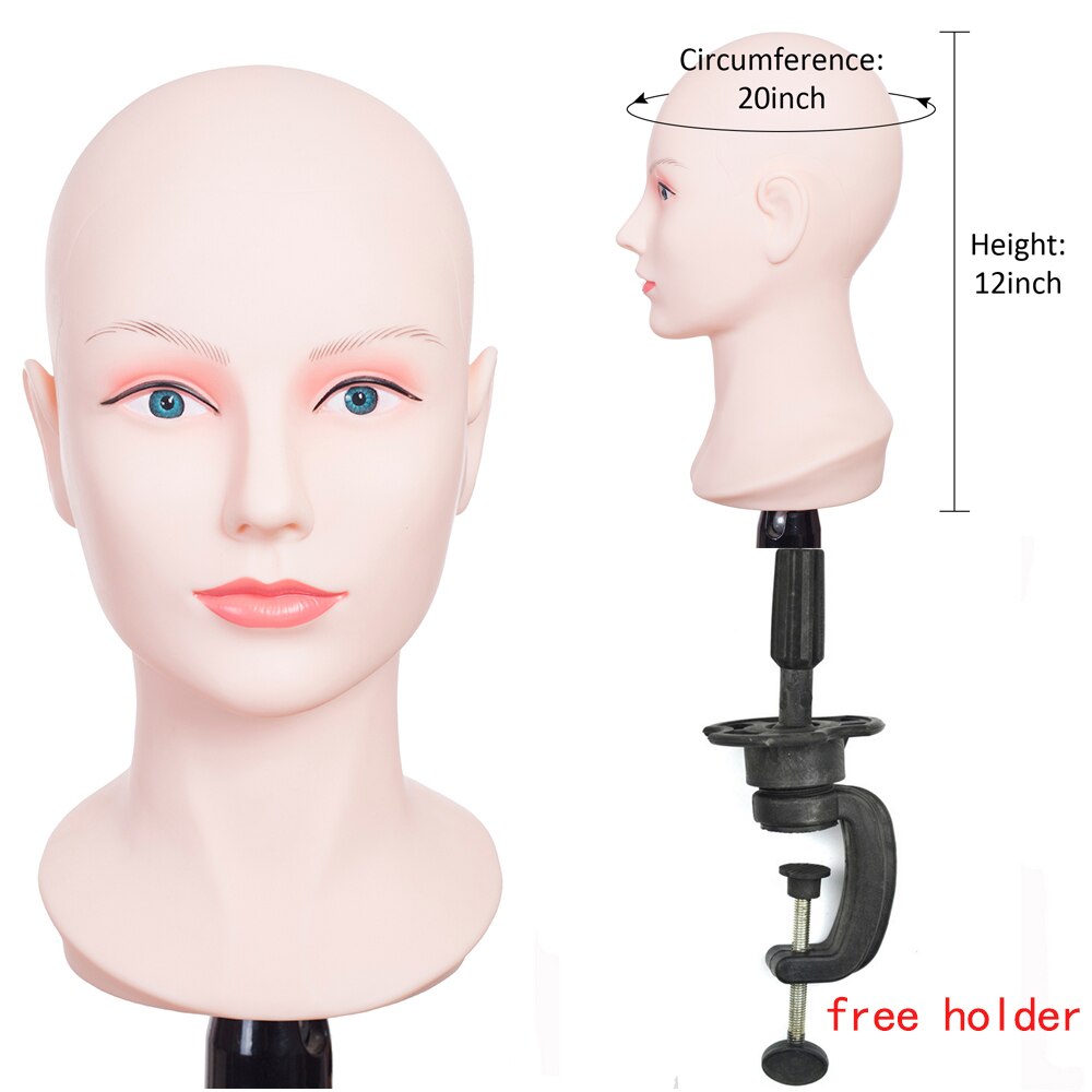Pruik Mannequin Hoofd Met Stand Kaal Kosmetiek Oefenpop Naaien Hoofd Voor Maken Pruiken Met Gratis Houder Voor Zwarte Vrouwen: bl-3