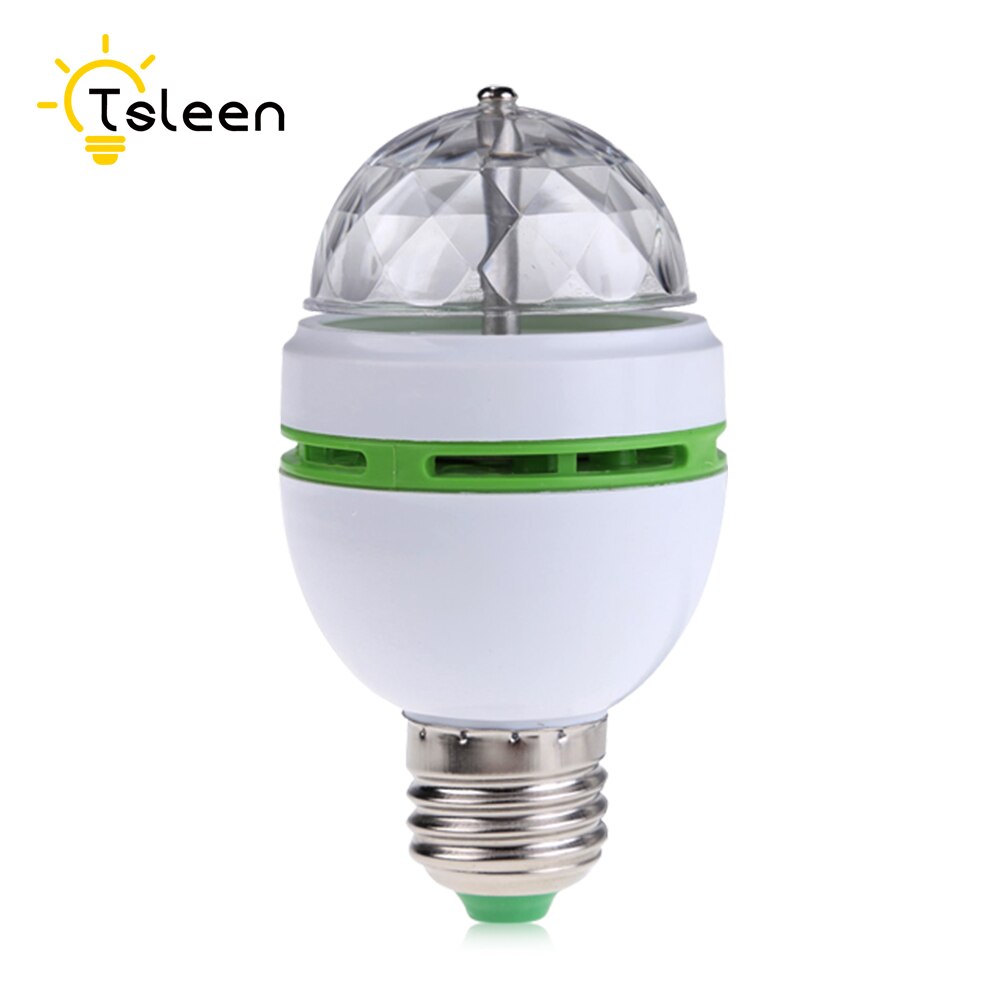 E27 ac 110v 220v 240v led scenelys/lampe rgb festlys 3w fargerike pærer dj lysshow automatisk roterende lamper romantisk lampada: E27 lys