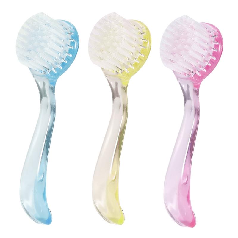 Nail Art UV Gel Powder Dust Clean Remover Brush Round Head with Plastic Handle Nail Care Make Up Washing Brush