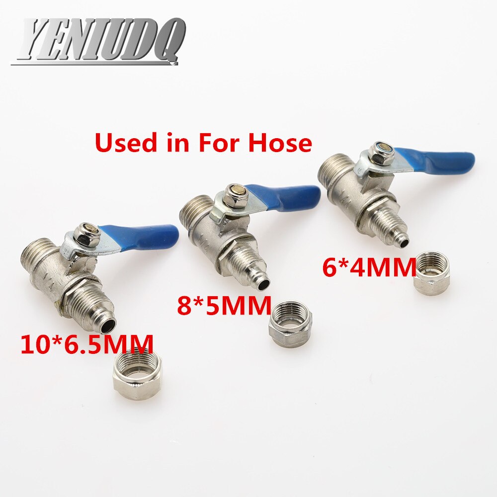 1 st kulventil koppar 1/4 &quot; 3/8 &quot; 12 &quot; hangänga  to 6/8/10mm -rörs snabbkoppling o omvänd osmos