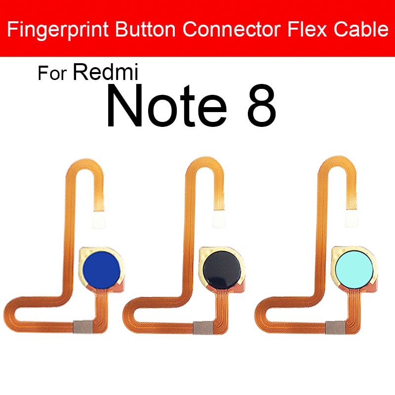 Home Button Fingerprint Sensor Flex Cable For Xiaomi Redmi Red Rice Note 8 Pro Note 8T Menu Return Key Flex Ribbon Repair Parts