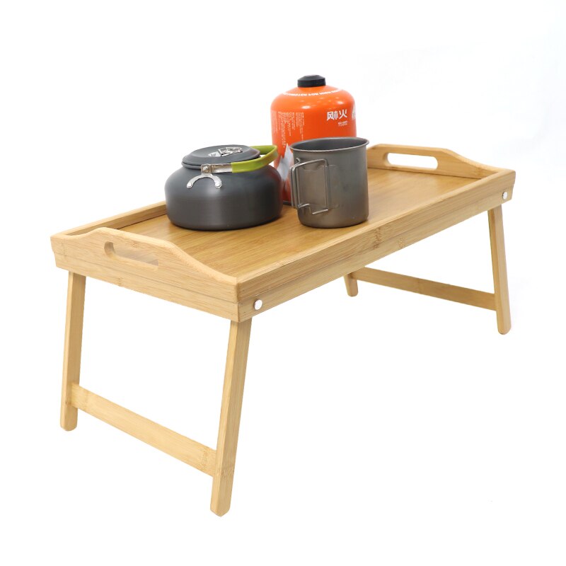 Bamboo Bed Tray for Eating, Breakfast in Bed Tray with Folding Legs and Handles, Serving Bed Tray Table for Bedroom & Sofa