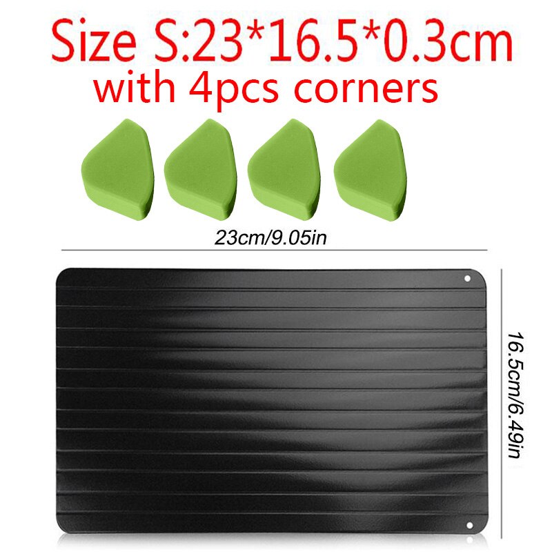 Food Grade Safe Fast Defrost Tray Thawing Frozen Food Meat Fruit Fast Defrost Board Panel Defrost Kitchen Gadget: S2  With corners