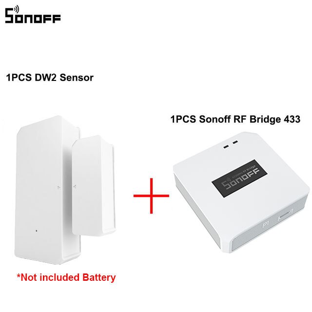 SONOFF DW2 RF 433Mhz Wireless Door Window Sensor App Notification Alerts For Smart Home Security Alarm Works SONOFF RF Bridge: DW2-RF RF BridgeR2