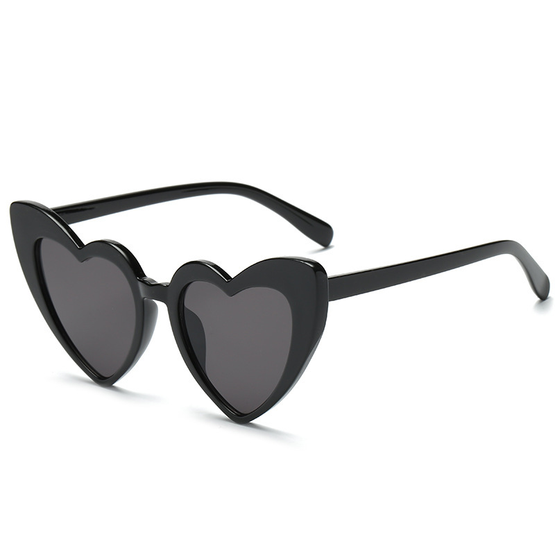 Lunettes de soleil en forme de cœur pour enterrement de vie de jeune fille, décor de mariage, réception nuptiale, fournitures de poule, lunettes pour future mariée et demoiselle d'honneur: GRIS / Bleu