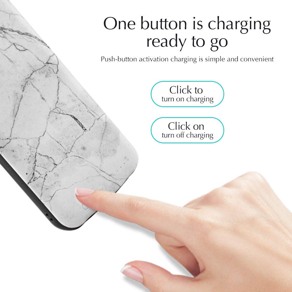 Coque de chargeur de batterie pour iPhone 7 8 6 6S Plus, étui de charge pour iPhone SE , banque d&#39;alimentation Portable mince, pierre de marbre multicolore