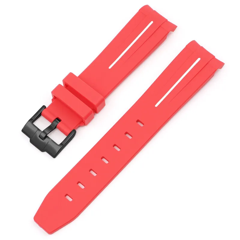 Correa de reloj para Omega X Swatch Joint MoonSwatch Speedmaster, correa de silicona de goma con extremo curvo, pulsera deportiva suave para hombres y mujeres de 20mm: Negro antiguo