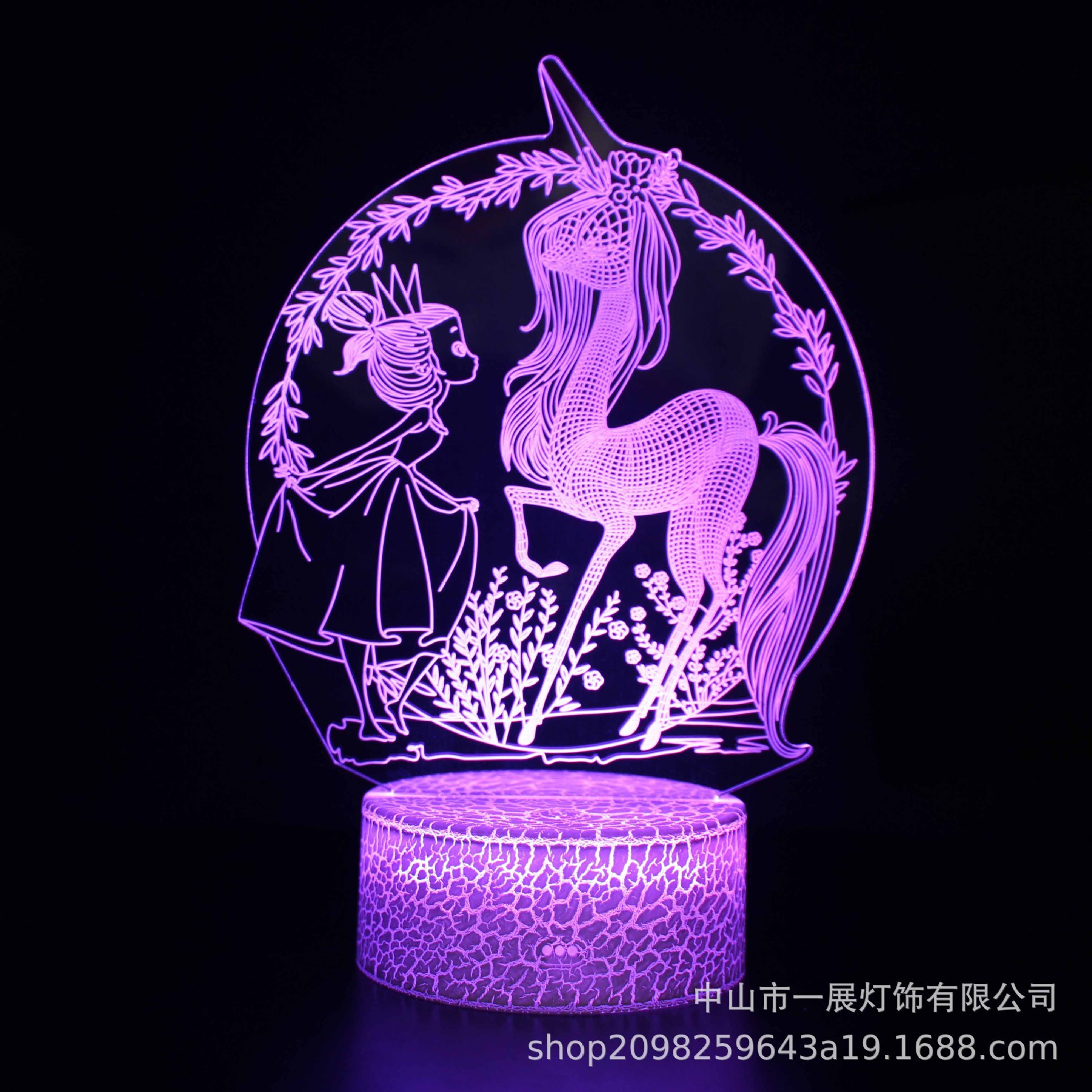 Eenhoorn Serie Kleurrijke Creatieve Diermodel Paard 3D Licht Led Klein Nachtlampje Tafellamp Visuele Licht: 3